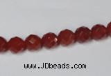 CAA200 15.5 inches 6mm faceted round red agate gemstone beads