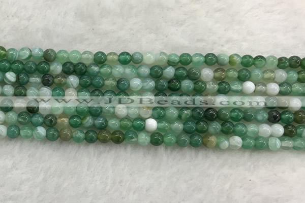 CAA2000 15.5 inches 4mm round banded agate gemstone beads