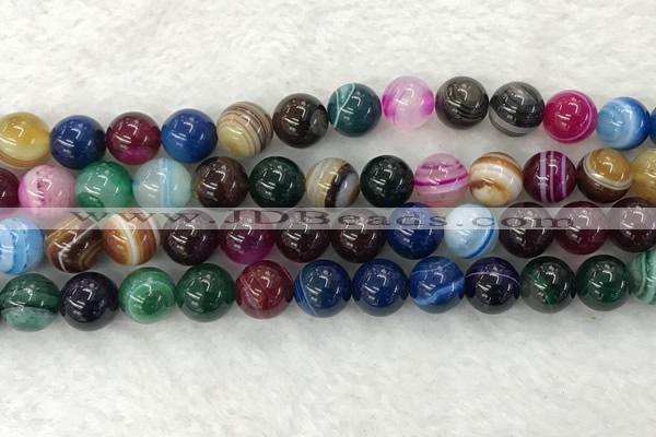 CAA2034 15.5 inches 12mm round banded agate gemstone beads