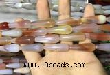 CAA2065 15.5 inches 10*30mm teardrop agate beads wholesale