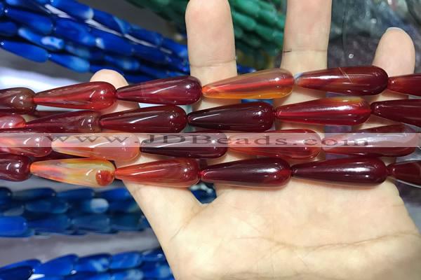 CAA2074 15.5 inches 10*30mm teardrop agate beads wholesale