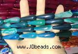 CAA2078 15.5 inches 10*30mm teardrop agate beads wholesale