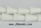 CAA21 15.5 inches 10*14mm bell white agate gemstone beads