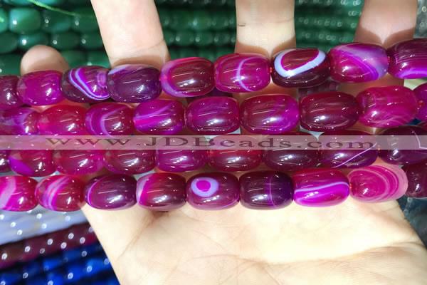 CAA2116 15.5 inches 10*14mm drum agate beads wholesale