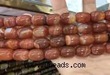 CAA2119 15.5 inches 10*14mm drum agate beads wholesale