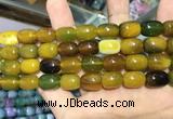 CAA2123 15.5 inches 10*14mm drum agate beads wholesale