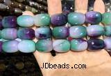 CAA2147 15.5 inches 13*18mm faceted drum agate beads wholesale