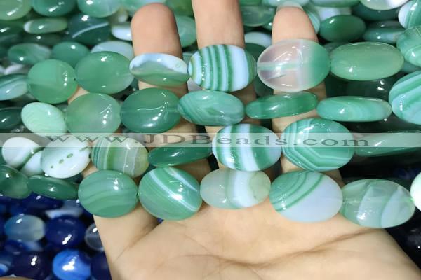 CAA2175 15.5 inches 15*20mm oval banded agate beads wholesale