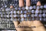 CAA2193 15.5 inches 10mm faceted round banded agate beads