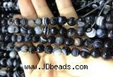 CAA2199 15.5 inches 8mm faceted round banded agate beads