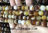 CAA2207 15.5 inches 10mm faceted round banded agate beads