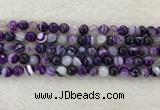 CAA2213 15.5 inches 8mm faceted round banded agate beads