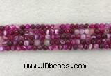 CAA2218 15.5 inches 4mm faceted round banded agate beads