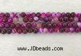 CAA2220 15.5 inches 8mm faceted round banded agate beads