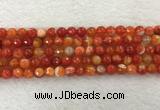 CAA2227 15.5 inches 8mm faceted round banded agate beads