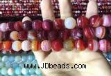 CAA2237 15.5 inches 14mm faceted round banded agate beads