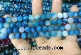 CAA2251 15.5 inches 8mm faceted round banded agate beads