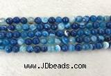 CAA2258 15.5 inches 8mm faceted round banded agate beads