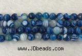 CAA2260 15.5 inches 12mm faceted round banded agate beads