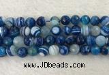 CAA2261 15.5 inches 14mm faceted round banded agate beads