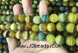 CAA2274 15.5 inches 12mm faceted round banded agate beads