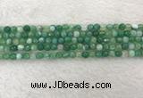 CAA2277 15.5 inches 4mm faceted round banded agate beads