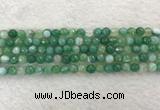 CAA2278 15.5 inches 6mm faceted round banded agate beads