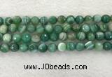 CAA2280 15.5 inches 10mm faceted round banded agate beads