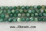 CAA2281 15.5 inches 12mm faceted round banded agate beads