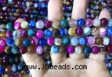 CAA2294 15.5 inches 8mm faceted round banded agate beads