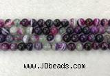 CAA2323 15.5 inches 10mm round banded agate gemstone beads