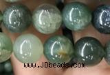 CAA2358 15.5 inches 8mm round moss agate beads wholesale