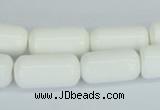 CAA24 15.5 inches 10*20mm cylinder white agate gemstone beads