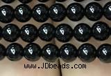 CAA2402 15.5 inches 4mm round black agate beads wholesale