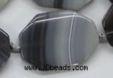 CAA241 15.5 inches 30*40mm octagonal grey line agate beads