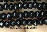 CAA2468 15.5 inches 2*4mm faceted rondelle black agate beads