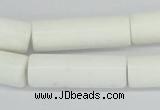 CAA25 15.5 inches 10*30mm cylinder white agate gemstone beads