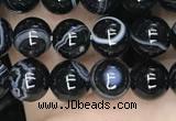 CAA2636 15.5 inches 6mm round banded black agate beads wholesale