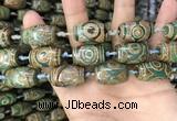 CAA2669 15.5 inches 13*22mm - 15*23mm drum tibetan agate dzi beads