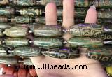 CAA2696 15.5 inches 14*38mm - 16*43mm rice tibetan agate dzi beads