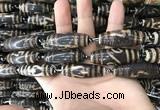 CAA2716 15.5 inches 14*38mm - 16*43mm rice tibetan agate dzi beads