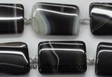 CAA272 15.5 inches 22*30mm rectangle black line agate beads