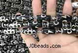 CAA2730 15.5 inches 10*25mm - 11*25mm rice tibetan agate dzi beads