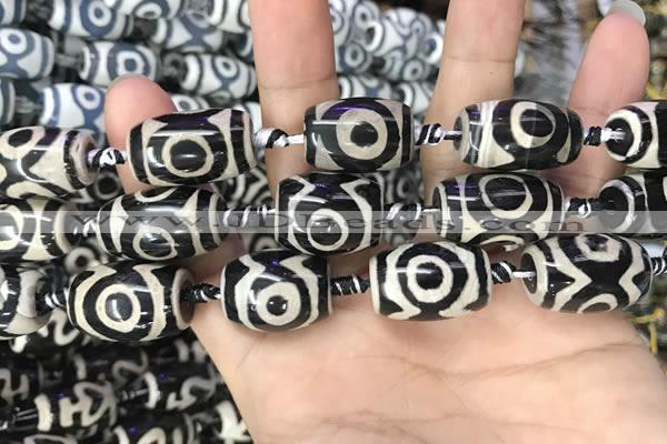 CAA2734 15.5 inches 14*21mm - 16*22mm drum tibetan agate dzi beads