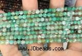 CAA2802 15 inches 4mm faceted round fire crackle agate beads wholesale