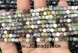 CAA2814 15 inches 4mm faceted round fire crackle agate beads wholesale