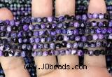 CAA2822 15 inches 4mm faceted round fire crackle agate beads wholesale