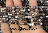 CAA2826 15 inches 4mm faceted round fire crackle agate beads wholesale