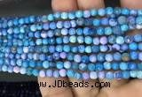 CAA2834 15 inches 4mm faceted round fire crackle agate beads wholesale