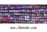 CAA2885 15 inches 6mm faceted round fire crackle agate beads wholesale